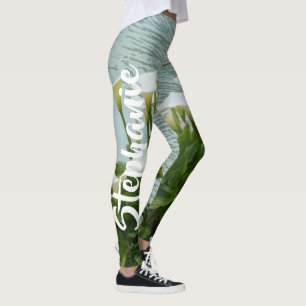 Calla Lilies Floral, Personalisierter Name Leggings