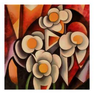 Calla Lilies Geometrische Kunst Abstrakt in braune Poster