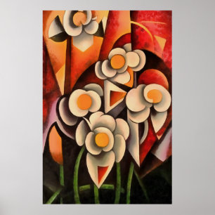 Calla Lilies Geometrische Kunst Abstrakt in braune Poster
