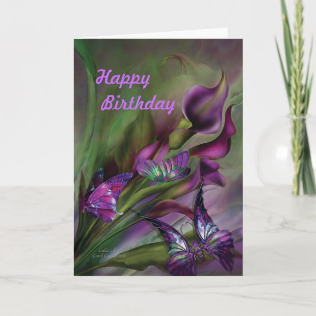Calla Lilies Happy Birthday Card Karte (Vorderseite)