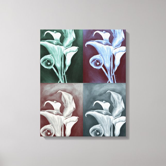 Calla Lilies im Bohemischen Muster Leinwanddruck (Vorderseite)
