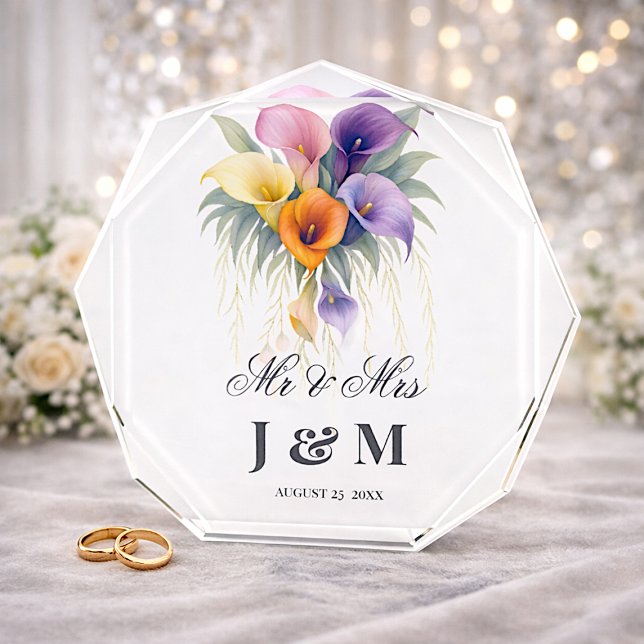 Calla Lilies Keepsake Newlyweds Gift Bride Groom  Fotoblock (Von Creator hochgeladen)