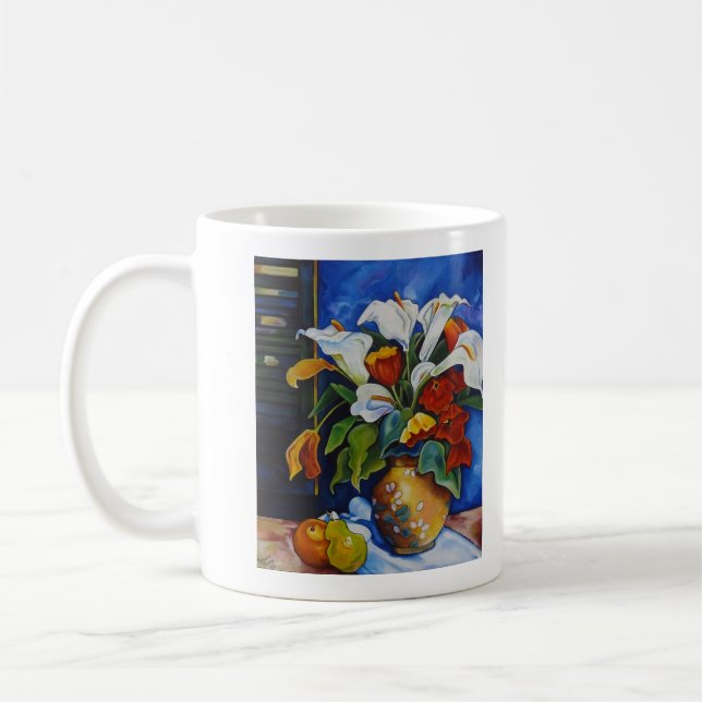 Calla Lilies & Poppies 11 oz Klassische Tasse (Links)