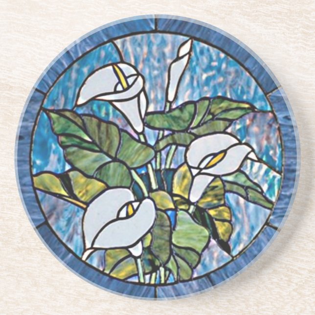 Calla Lilies Stain Glass Look Untersetzer (Vorne)