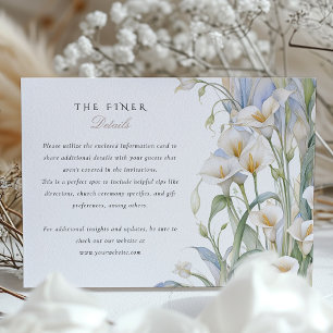 Calla Lilies Wedding Information Card Begleitkarte