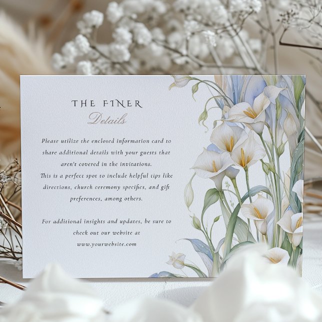 Calla Lilies Wedding Information Card Begleitkarte (Von Creator hochgeladen)
