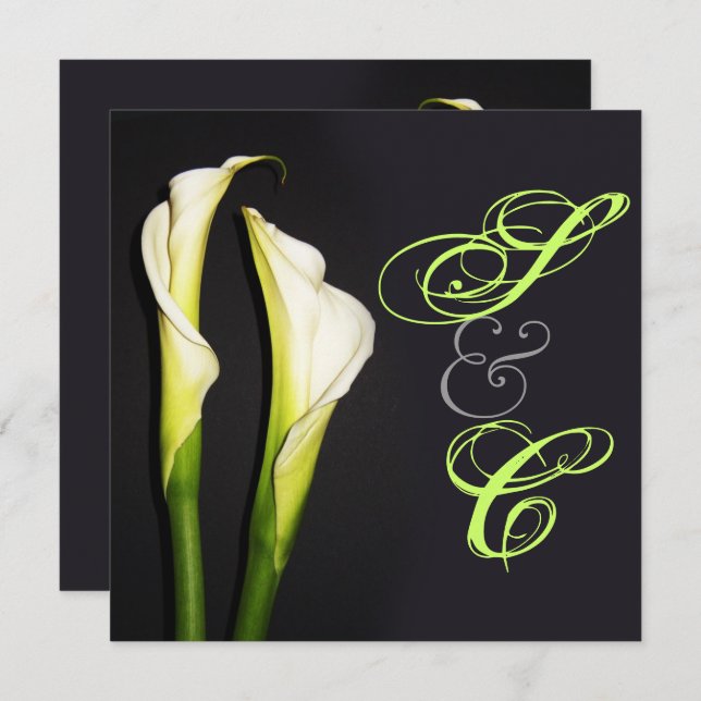 CALLA LILILIES WEDEDERINVITATIONEN/DIY-HINTERGRUND EINLADUNG (Vorne/Hinten)