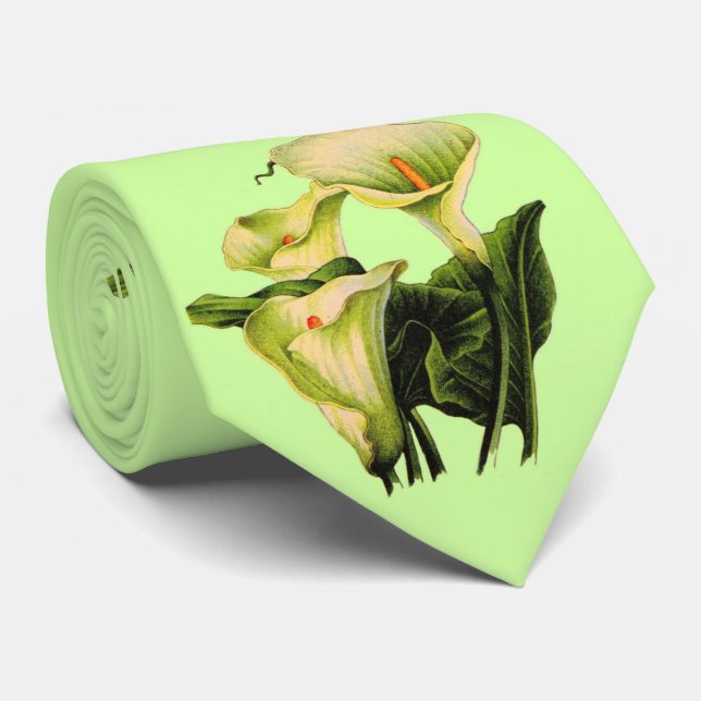 calla lilis print Krawatte (Gerollt)