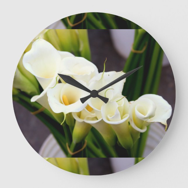 Calla Liliuhr Große Wanduhr (Vorderseite)