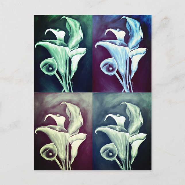 Calla Lilly Modernes Vintages Retro-Muster Postkarte (Vorderseite)