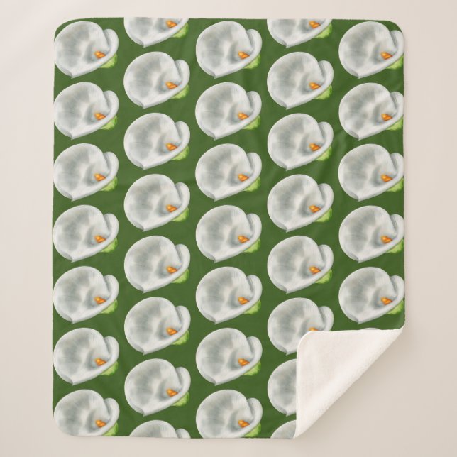 Calla Lilly Pattern Sherpadecke (Vorderseite)