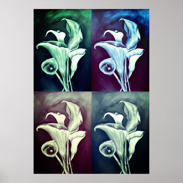 Calla Lilly - Retro-Muster Poster (Vorne)