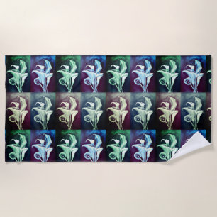 Calla Lilly - Retro-Muster Strandtuch