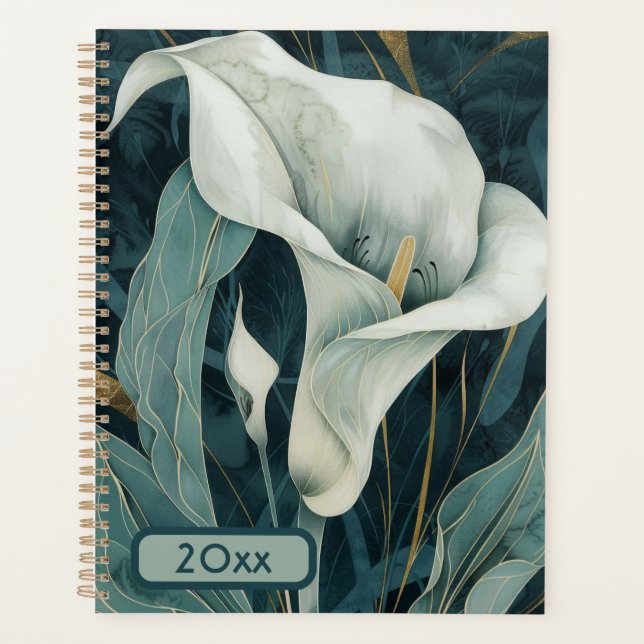 Calla Lily 20XX Classic Spiral Planner Wasserfarbe Planer (Vorderseite)
