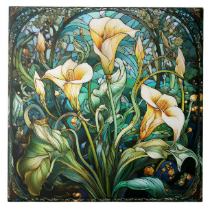 Calla Lily Art Nouveau Deko Fliese