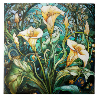 Calla Lily Art Nouveau Deko Fliese