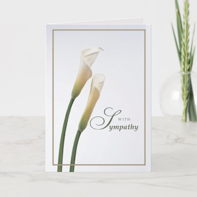 Calla Lily Beileid Karte (Vorderseite)