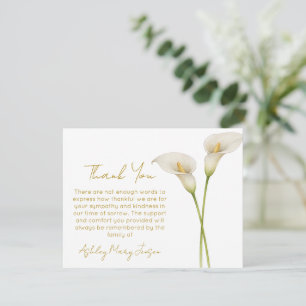 Calla Lily Beileids-Dankeskarten Trauer Dankeskarte