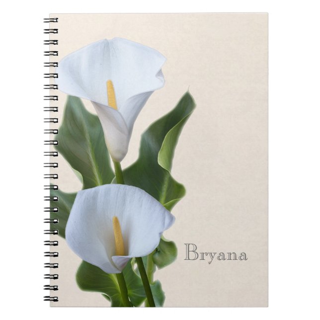 Calla Lily Blume Floral Elegantes Notebook Journal Notizblock (Vorderseite)