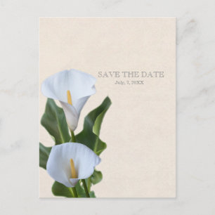 Calla Lily Blume Florenz SAVE THE DATE Elegant Ankündigungspostkarte