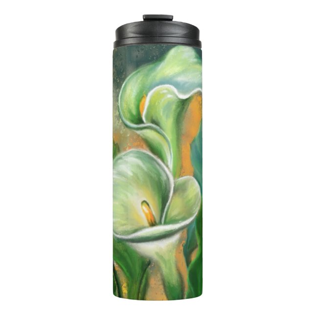 Calla Lily Blume Thermal Tumbler Painting Thermosbecher (Vorderseite)