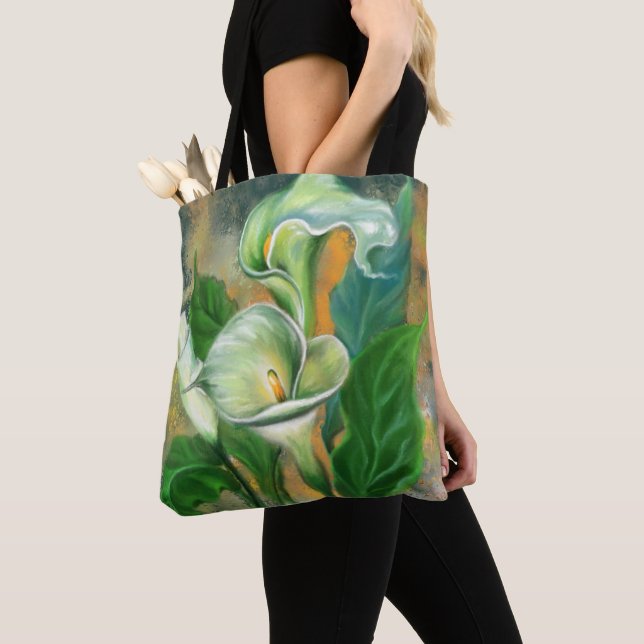Calla Lily Blume Tote Tasche - Malerei (Von Nahem)