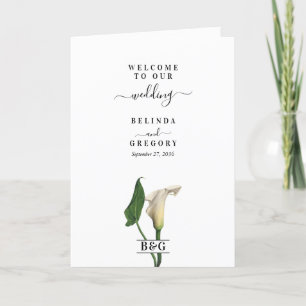 Calla Lily Botanischer Hochzeitssatz Programm