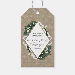 Calla Lily Burlap und Lace Wedding Danke Tags Geschenkanhänger