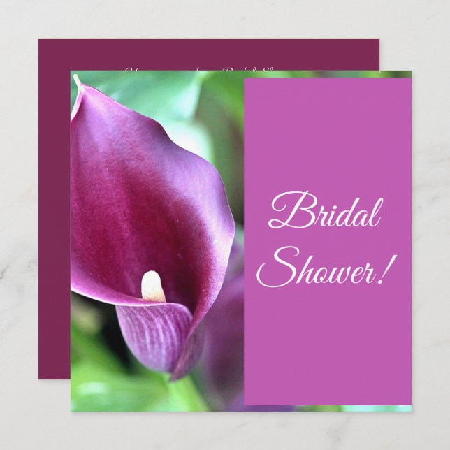 Calla Lily Custom Bridal Dusche Einladung (Vorne/Hinten)