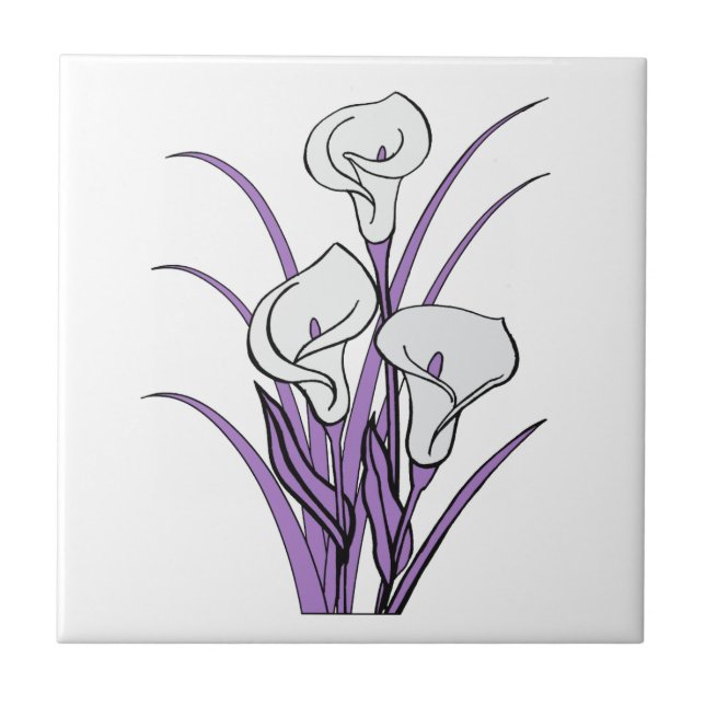 Calla Lily Design Fliese (Vorderseite)