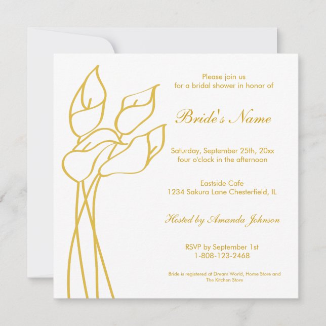 Calla Lily Einladung (Vorderseite)