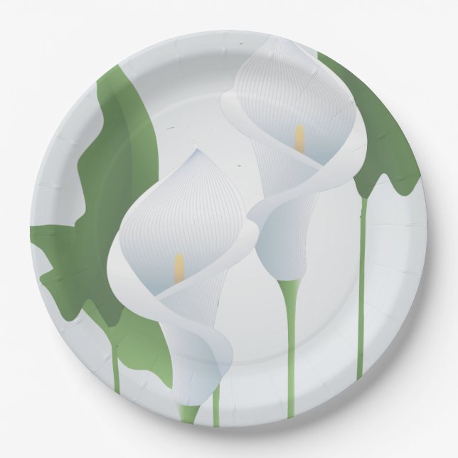 Calla Lily Floral Paper Tellers Pappteller (Vorderseite)