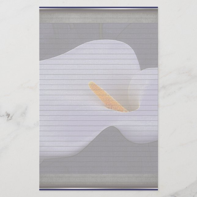 Calla Lily Illustration optionale Linien Notiz Pap Briefpapier (Vorderseite)