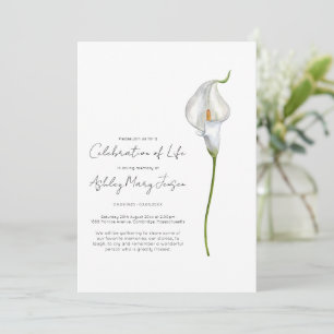 Calla Lily Lebensfeier Bestattung Einladung