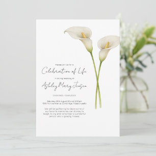 Calla Lily Lebensfeier Bestattung Einladung