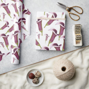 Calla Lily Nachtleben Illustrationsmuster Geschenkpapier