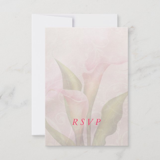 Calla Lily Pink RSVP Card Karte (Vorderseite)