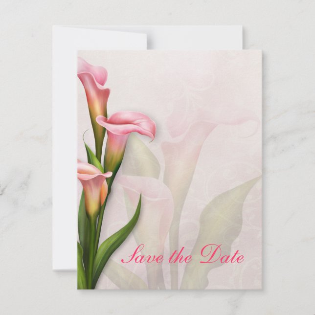 Calla Lily Pink Save the Date (Vorderseite)