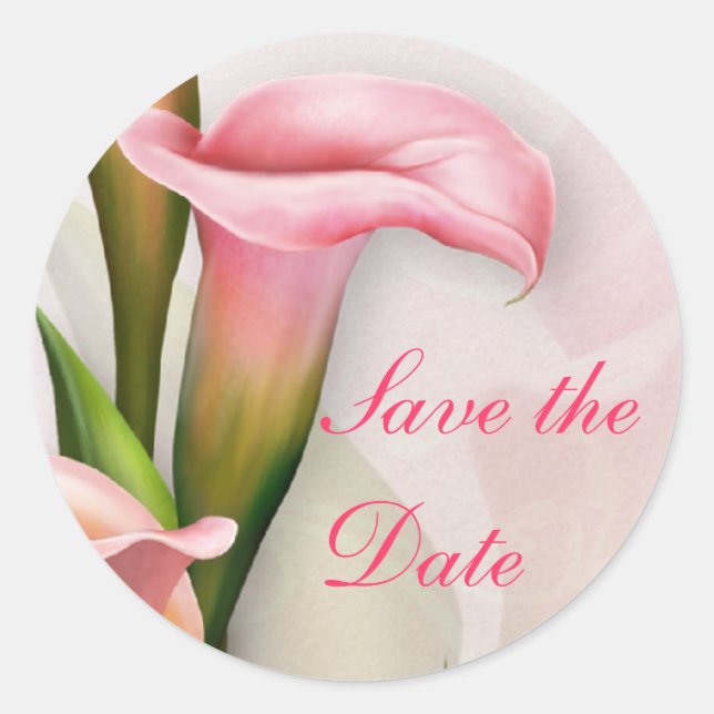 Calla Lily Pink Save the Date Umschlag Aufkleber (Vorderseite)