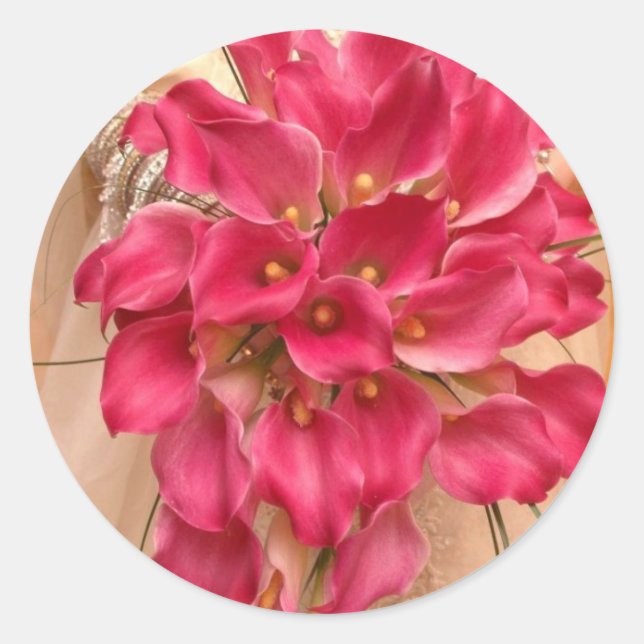 Calla Lily Pink Wedding Sticker (Vorderseite)