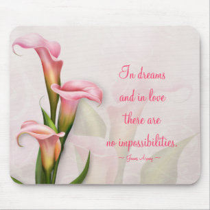 Calla Lily Rosa anpassbarer Zitat-Mauspad Mousepad