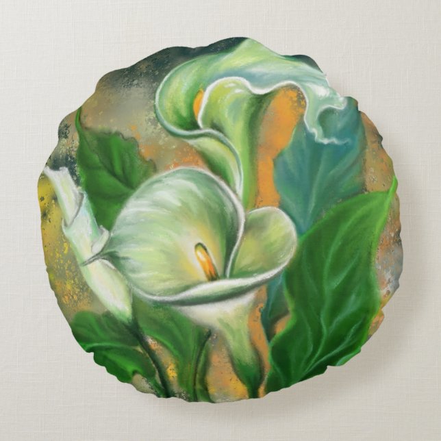 Calla Lily Round Pillow Rundes Kissen (Rückseite)