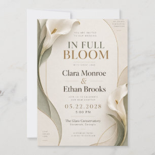 Calla Lily Salbei und Gold Hochzeit Einladung
