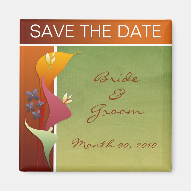Calla Lily Save the Date Magnete (Vorne)