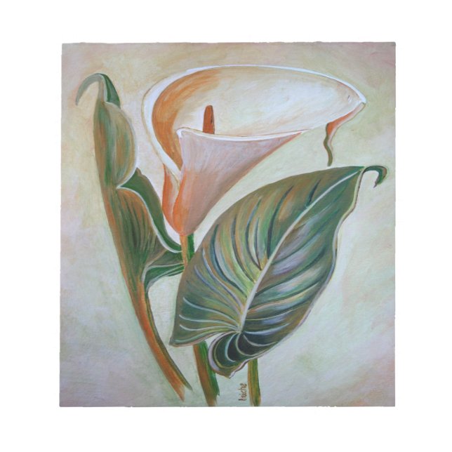 Calla Lily Schöne botanische Kunst Notizblock (Vorderseite)