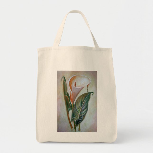 Calla Lily Schöne botanische Kunst Tragetasche (Vorne)