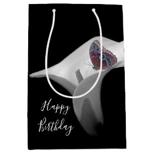 Calla Lily und Butterfly zum Geburtstag Mittlere Geschenktüte