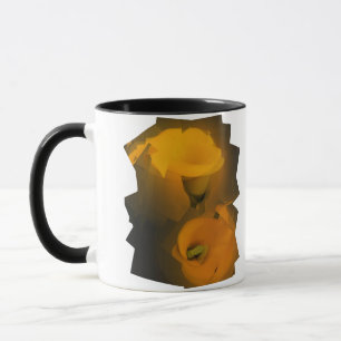 Calla Lily Warm Yellow Cubist Effect Tasse