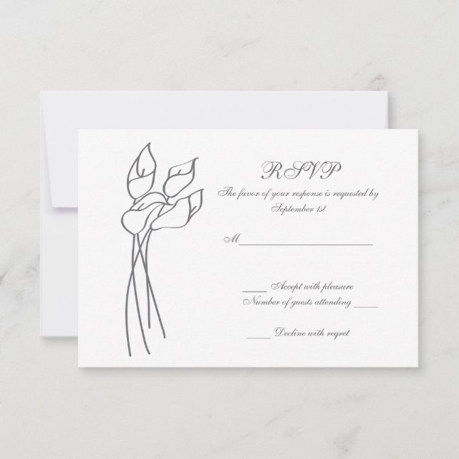 Calla Lily wedding rsvp (Vorderseite)