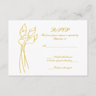 Calla Lily wedding rsvp Karte